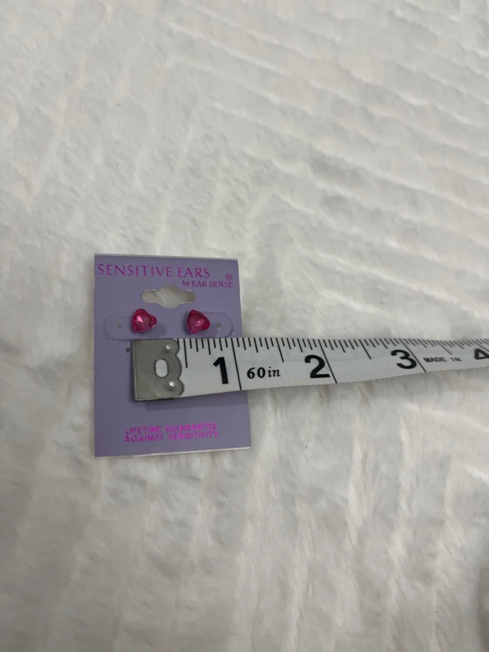 Pink‎ Crystal Heart Stud Earrings by Ear Sense sensitive ears studs